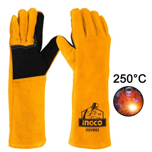 Γάντια Δερμάτινα Μακριά Ηλεκτροσυγκολλητών XL 16" 250°C-1