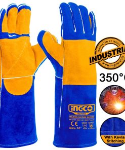 Γάντια Δερμάτινα Μακριά Ηλεκτροσυγκολλητών XL 16" 350°C-1